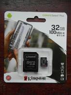 Kingston 32GB microSD kaart + adapter, Computers en Software, USB Sticks, Nieuw, Kingston, Ophalen of Verzenden