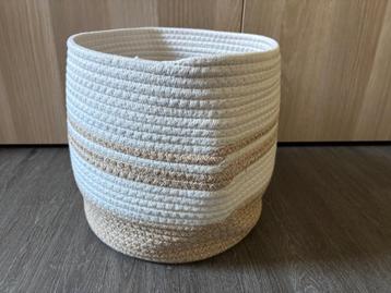 Stoffen opbergmand, rond, 28 cm hoog beschikbaar voor biedingen