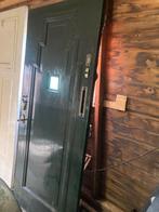 Antieke Art Deco Teakhouten Voordeur - 1920, Doe-het-zelf en Verbouw, Deuren en Horren, Ophalen, Gebruikt, 80 tot 100 cm, Buitendeur
