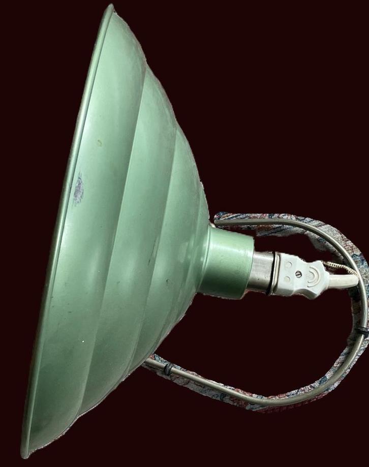 Paraboollamp mid century met moderne grote draadlamp 40cm, Antiek en Kunst, Antiek | Lampen, Ophalen