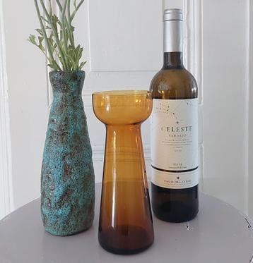 Set 2x Vaas Retro Hyacinten Glas Vintage Bloem Brocante  beschikbaar voor biedingen