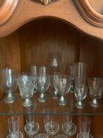 12 Antieke glazen met zilveren voet, Verzamelen, Glas en Borrelglaasjes, Ophalen of Verzenden, Zo goed als nieuw, Overige typen