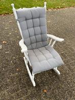 Witte Schommelstoel met Grijs Kussen, Ophalen, Gebruikt, Stoel