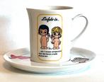 Liefde is kop en schotel, Huis en Inrichting, Keuken | Servies, Verzenden, Zo goed als nieuw, Overige stijlen, Kop(pen) en/of Schotel(s)