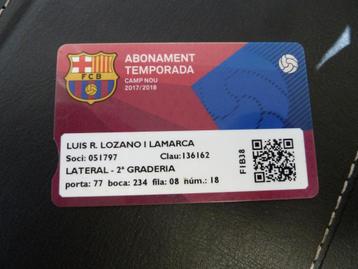 Seizoenkaart Abonament Barcelona 17-18 Lateral beschikbaar voor biedingen