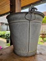Antiek brocante vintage zinken emmer, Ophalen