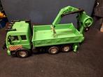 Grote groene Laad Vrachtwagen met Hijsarm, 30cm, Ophalen of Verzenden, Gebruikt