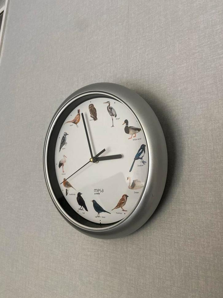 Vogelliefhebber Wandklok, Huis en Inrichting, Woonaccessoires | Klokken, Zo goed als nieuw, Wandklok, Analoog, Ophalen