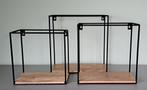 Set v 3 industriele houten wandrekken, Huis en Inrichting, Woonaccessoires | Wandplanken en Boekenplanken, Ophalen, Zo goed als nieuw