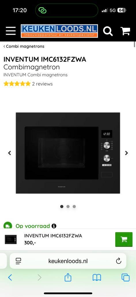 Nieuwe Inventum inbouw Combi Magnetron/Oven, Witgoed en Apparatuur, Magnetrons, Nieuw, Vrijstaand, Combimagnetron, 45 tot 60 cm