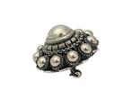Forse antieke zilveren Zeeuwse knop broche. D 33 mm., Sieraden, Tassen en Uiterlijk, Antieke sieraden, Verzenden, Zilver, Broche