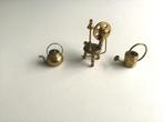 Miniatuur messing spinnewiel gieter ketel, Antiek en Kunst, Antiek | Koper en Brons, Ophalen of Verzenden, Koper