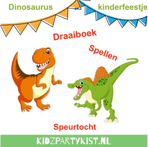 Dinosaurusfeestje draaiboek met speurtocht en spelletjes, Ophalen, Zo goed als nieuw