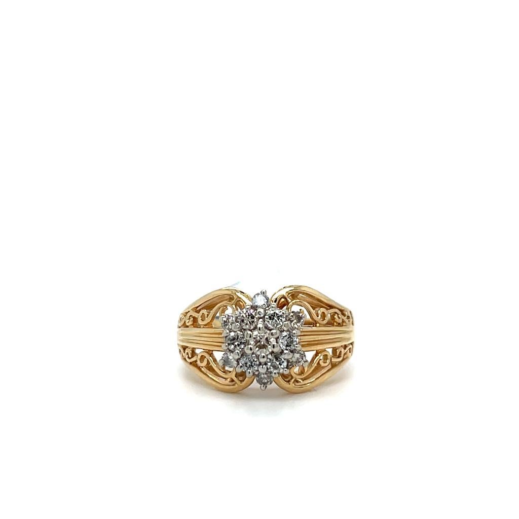 Entourage ring met briljant, Sieraden, Tassen en Uiterlijk, Ringen, Ophalen, Zo goed als nieuw, 17 tot 18, Dame