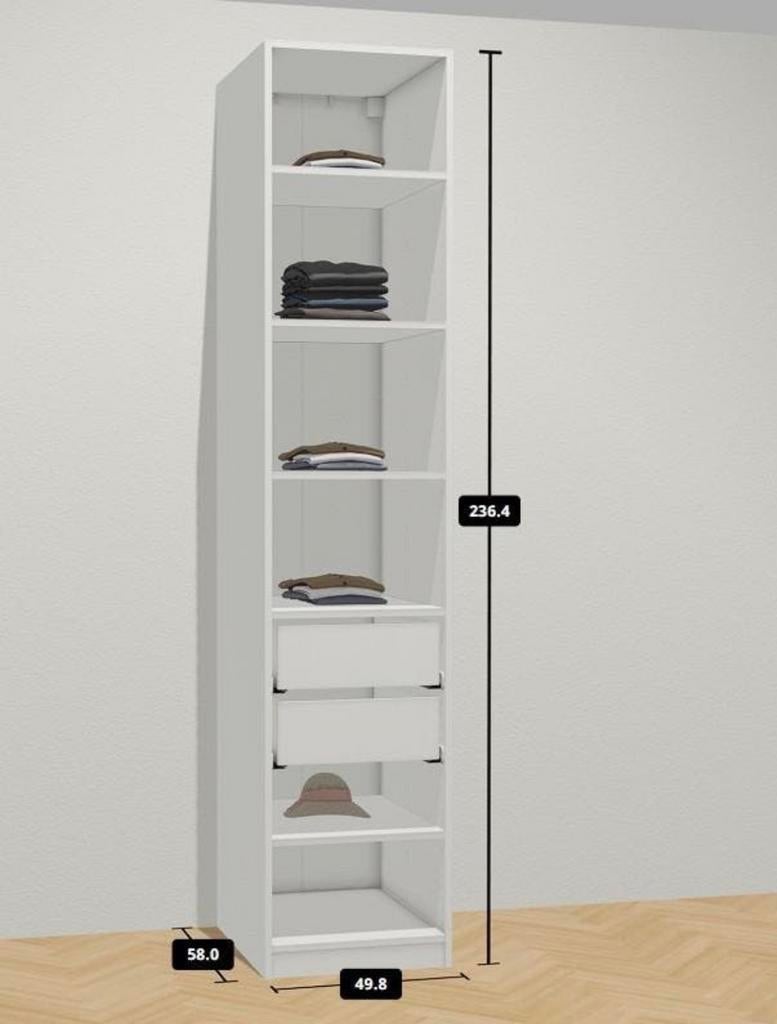 IKEA PAX kast/element wit, 50x58x236 cm, Ophalen, Minder dan 50 cm, 200 cm of meer, Zo goed als nieuw