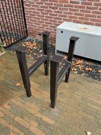 Bureau werkblad steigerhout met stalen onderstel, Ophalen, In hoogte verstelbaar, Gebruikt, Bureau