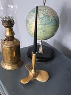 Boot Propeller Messing Penhouder / Vintage Bureau Decor 50S, Antiek en Kunst, Antiek | Koper en Brons, Ophalen of Verzenden, Koper