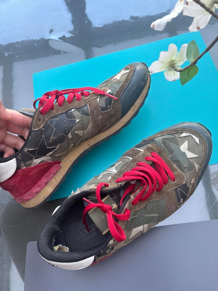 Valentino Heren Sneakers Maat 42 Camouflage Rood, Ophalen, Gedragen, Overige kleuren, Sneakers of Gympen