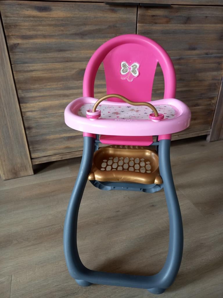Roze poppenstoel van Smoby  met tafelblad en opbergruimte, Ophalen, Meisje