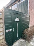 Donkergroen tuinhek met poort en brievenbus, Gebruikt, Ophalen of Verzenden, Tuinhek, Overige materialen