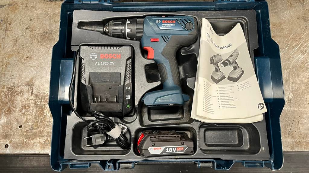 Bosch GSB18v-21 (zgan), Doe-het-zelf en Verbouw, Ophalen, Minder dan 400 watt, Klopboormechanisme, Zo goed als nieuw