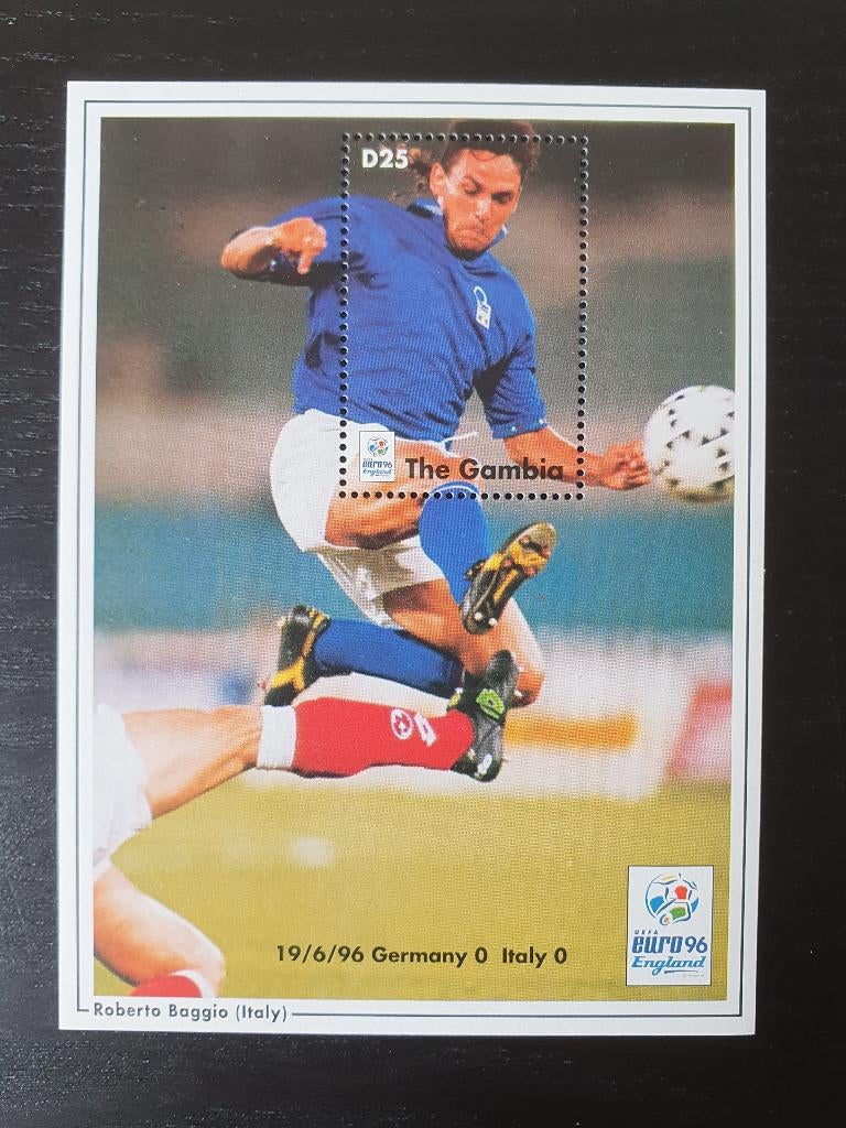 Gambia 1996 EK Voetbal Baggio Michel blok 316 postfris, Verzenden, Postfris, Sport