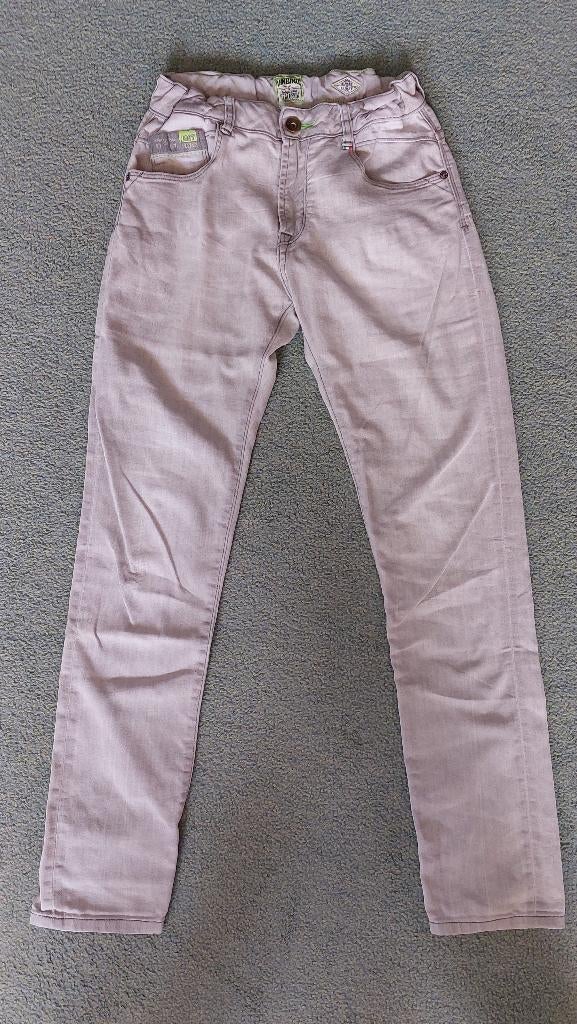 Vingino lichtgrijze spijkerbroek 164 / 14, Broek, Gebruikt, Ophalen of Verzenden, Vingino