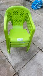 5x Groene Kunststof Tuinstoelen voor kinderen  - Stapelbaar, Tuin en Terras, Tuinsets en Loungesets, Ophalen, 5 zitplaatsen, Kunststof