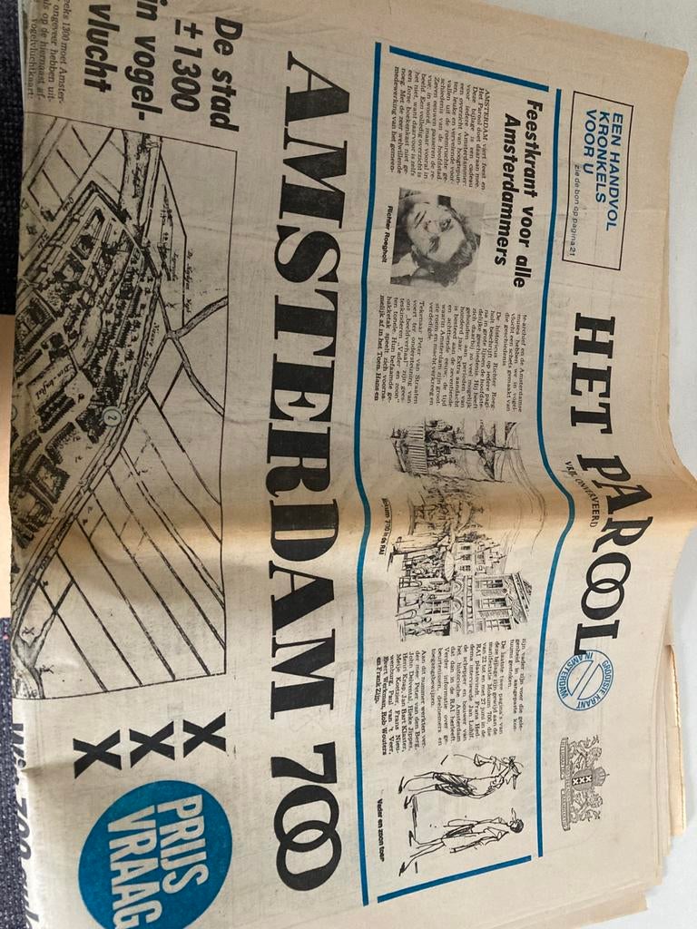 Het Parool Amsterdam 700 jaar, Verzamelen, Tijdschriften, Kranten en Knipsels, Ophalen, 1960 tot 1980, Nederland, Krant