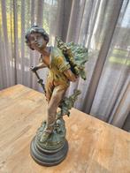 Antiek Frans zink bronzen beeld Vendangeur Moreau, Ophalen of Verzenden