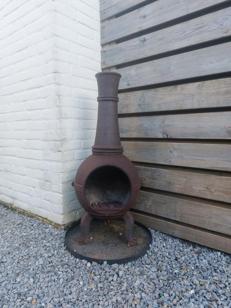 Gietijzeren potkachel - 95x35 cm, Ophalen, Potkachel, Gebruikt, Vrijstaand