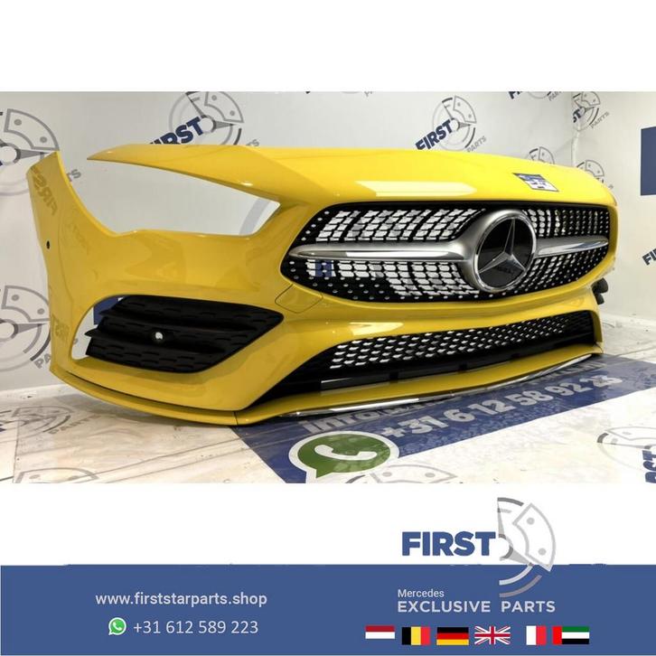W118 C118 CLA AMG VOORBUMPER GEEL  + DIAMOND GRIL 2018-2023, Auto-onderdelen, Carrosserie en Plaatwerk, Bumper, Mercedes-Benz