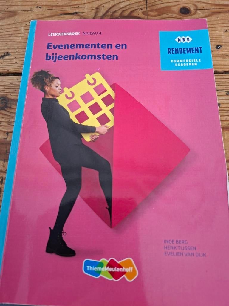 Studieboek MBO 4 Evenementen en bijeenkomsten, Boeken, Studieboeken en Cursussen, Inge Berg, Henk Tussen, Evelien van Dijk, Ophalen of Verzenden