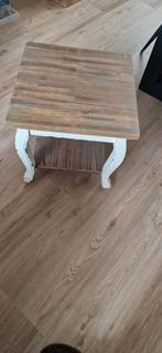 Salontafel  hout met witte poten, Ophalen, Minder dan 50 cm, Gebruikt, Vierkant