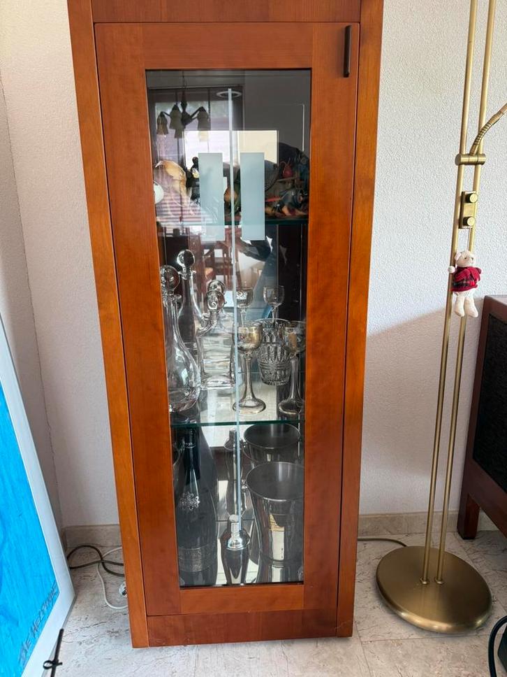 Schuitema vitrinekast Art Deco stijl kersenhout, Huis en Inrichting, Kasten | Vitrinekasten, Zo goed als nieuw, 25 tot 50 cm, Kersenhout
