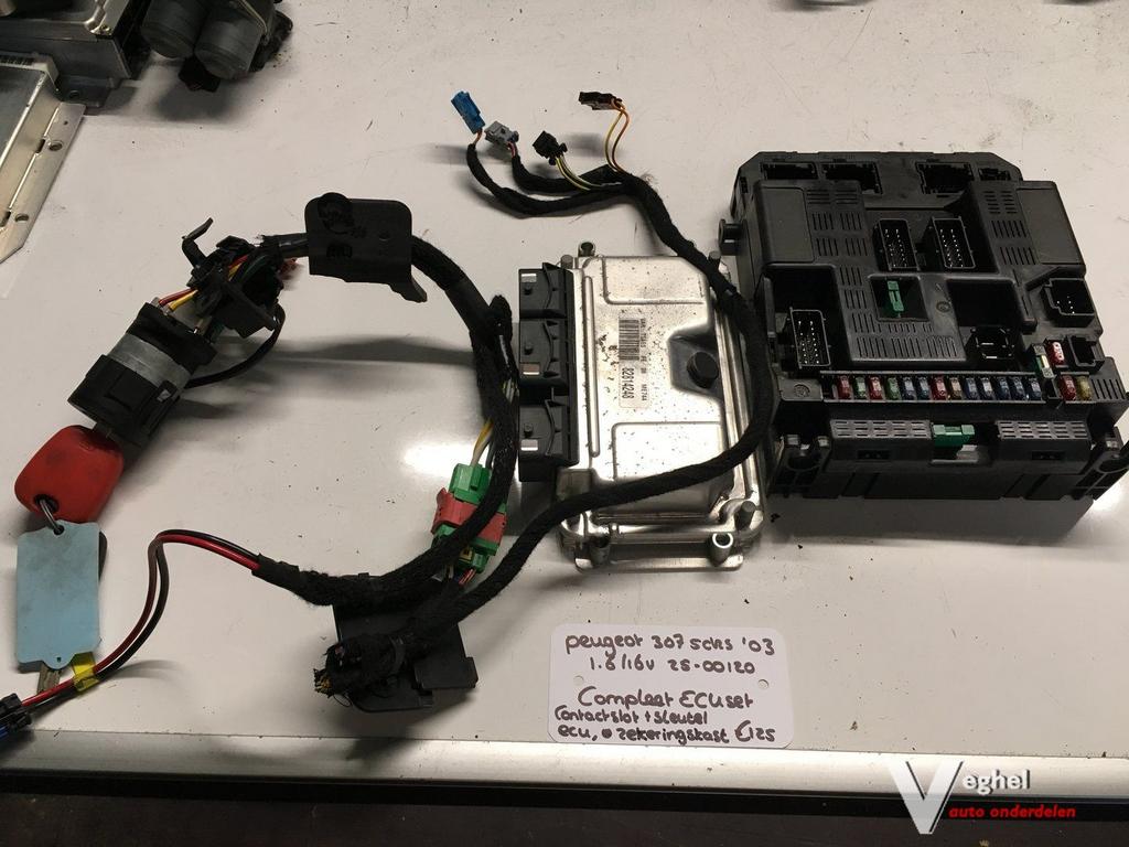 Peugeot 307 1.6 16v 5drs 2003 2500120 ECU set, Gebruikt, -, -, Ophalen of Verzenden