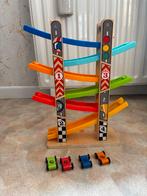 Wooden racetrack met 4 autootjes, Ophalen of Verzenden