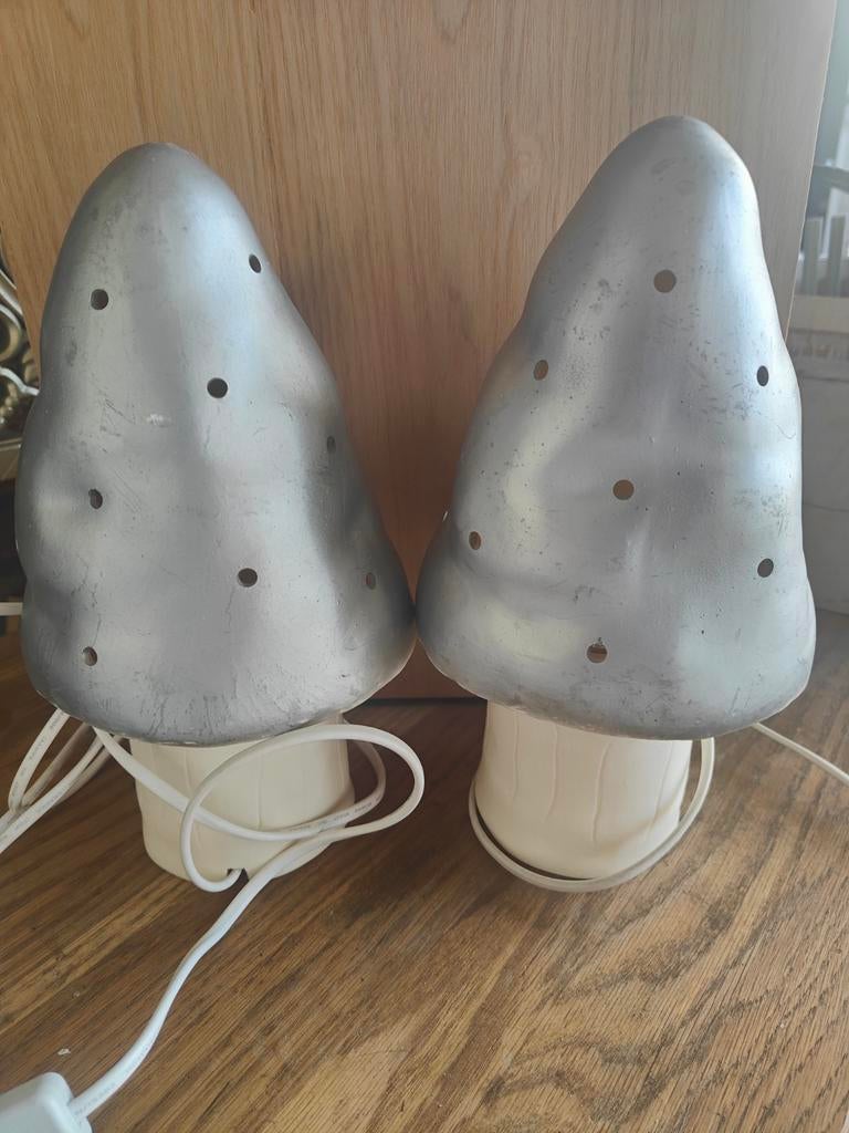 2 Heico Paddestoel Lampen - Vintage Sfeerlicht, Ophalen of Verzenden, Gebruikt, Vintage, Retro, Sfeervol