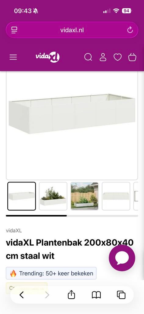 Plantenbak nieuw, zelf in elkaar zetten!, Tuin en Terras, Bloembakken en Plantenbakken, Ophalen, 100 cm of meer, Nieuw, Metaal