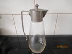 ANTIEKE  SLANKE JUGENDSTIL GLAZEN KARAF  MET DEKSEL, Ophalen of Verzenden