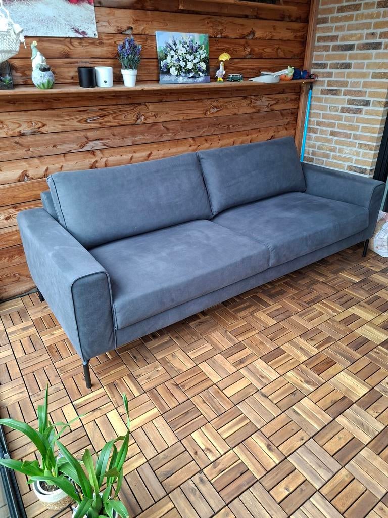 Mooie ruime bank. Grijs., Ophalen, Overige materialen, Gebruikt, Driepersoons