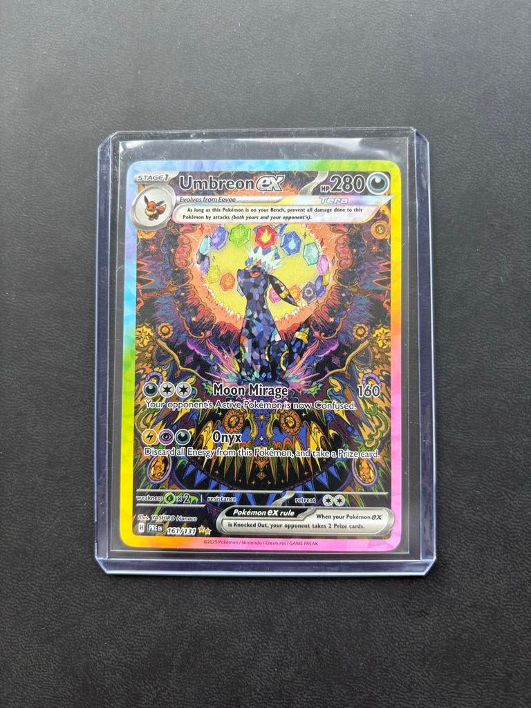 Umbreon ex 161/131 (Prismatic Evolutions) Pokémon kaart, Ophalen of Verzenden, Zo goed als nieuw, Losse kaart, Foil