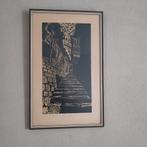 Originele handgesigneerde litho Arieh Kimhi – Jerusalem 1974, 1950 - 1999, Stadsgezicht, Ingelijst, Ophalen of Verzenden