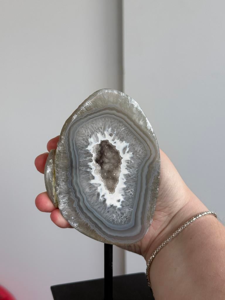 Agaat op standaard, Verzamelen, Mineralen en Fossielen, Ophalen of Verzenden