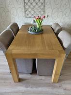 Eiken eethoek met 4 stoelen, Ophalen, Gebruikt, Modern, Landelijk, 4 tot 6 stoelen
