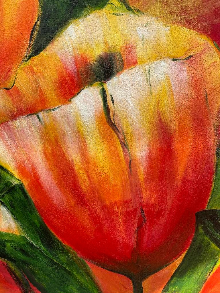 Schilderij met tulpen, Ophalen