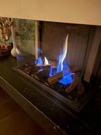 Inbouwgashaard compleet met hardsteen (200x60, haard 74 bree, Huis en Inrichting, Haarden, Ophalen, Gebruikt, Inbouwhaard, Gashaard