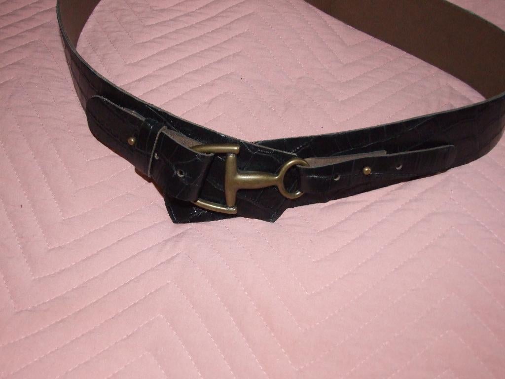 Purdey prachtige leren heupriem in crocoprint zwart, Heupriem, Ophalen of Verzenden, Zo goed als nieuw, Purdey