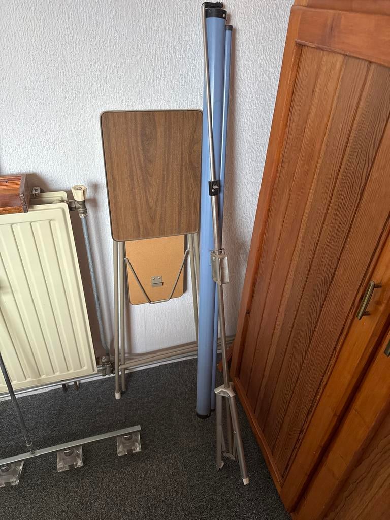 Klaptafel met houtlook blad en diascherm, Huis en Inrichting, Tafelonderdelen, Gebruikt, Minder dan 50 cm, Tafelblad, Rechthoekig