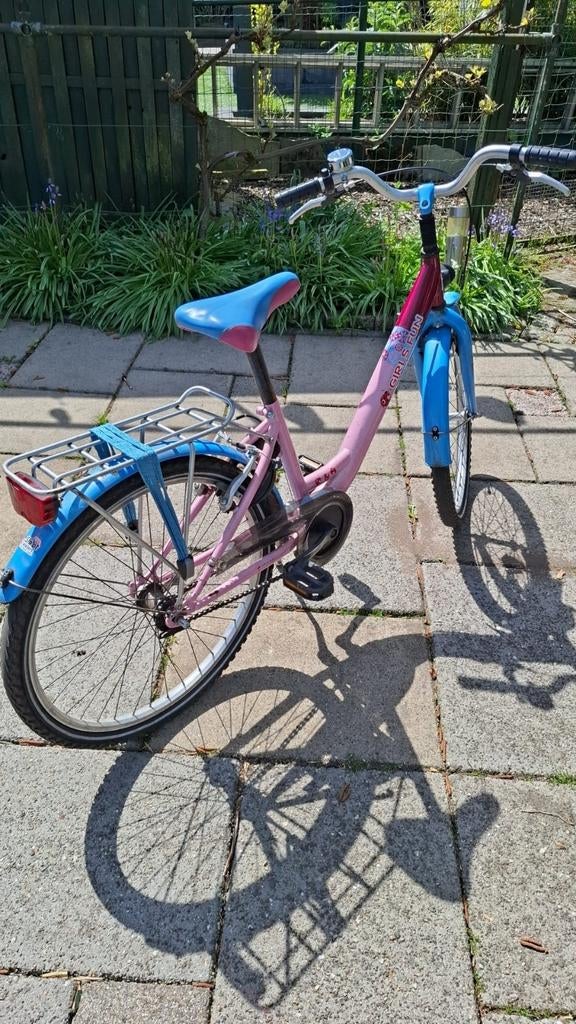 Kinderfiets 20 inch - Roze/Blauw - Girls Fun, Fietsen en Brommers, Fietsen | Meisjes, Ophalen, Gebruikt, Velgrem, Girls Fun